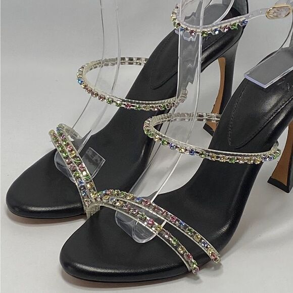 Alexandre Birman Dolores 100 Black & Sparkling Straps Sandal size 36.5 - Picture 3 of 12